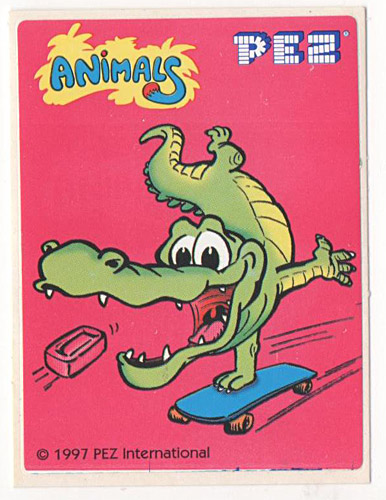PEZ - Stickers - Safari Animals - Crocodile with skateboard