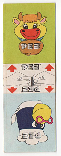 PEZ - Stickers - Sticker Doubles (1970s) - Square - Cow/Raven