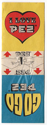 PEZ - Sticker Doubles (1970s) - Square - GoGo PEZ/I Love PEZ
