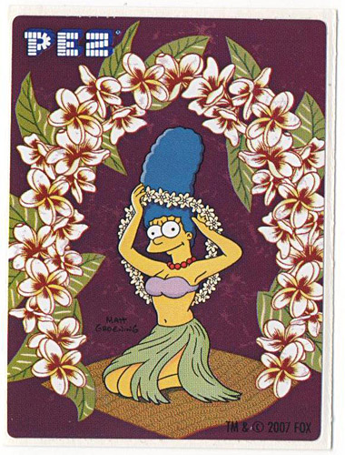 PEZ - Stickers - The Simpsons - 2007 - Marge Simpson flowers