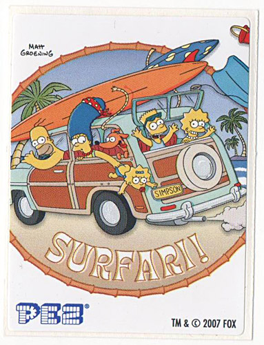 PEZ - Stickers - The Simpsons - 2007 - Surfari!