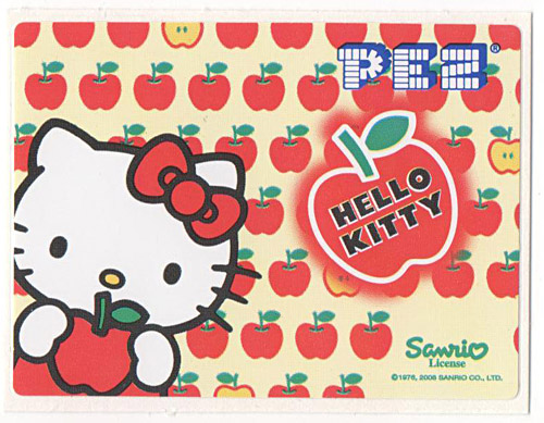 PEZ - Stickers - Hello Kitty - 2008 - Apple red