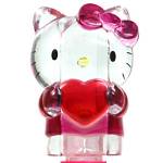 PEZ - Hello Kitty with Heart  Crystal Kitty with crystal red bow and heart