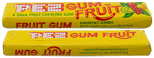 PEZ - Elongated Packs - Gum - Gum Fruit
