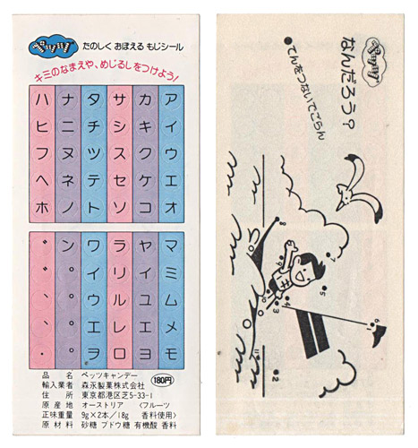 PEZ - Stickers - Alphabet - Katakana Alphabet