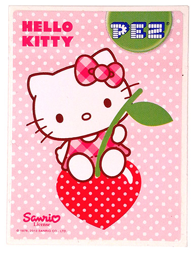 PEZ - Stickers - Hello Kitty - 2013 - Sitting on cherry