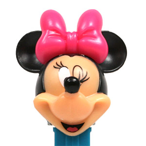 PEZ - Bowtique - 2014 - Minnie Mouse - pink bow, slope eyelashes, twinkled eye - D