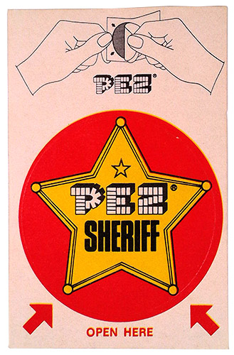 PEZ - Sticker Singles (1970s) - Instructions top - Sheriff