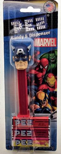 PEZ - Super Heroes - Marvel - Captain America - Dark Blue Hood - B