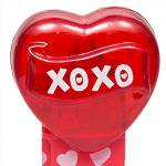 PEZ - XOXO  White on Crystal Red (c) 2008 on White hearts on short red