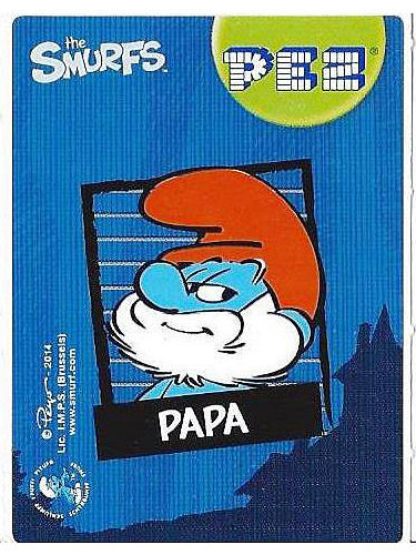 PEZ - Stickers - Smurfs - 2014 - Papa Smurf