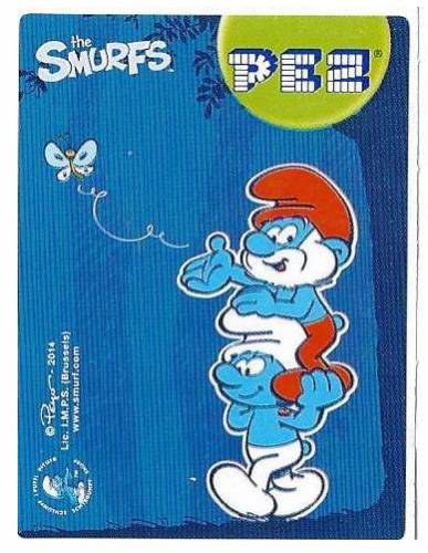 PEZ - Stickers - Smurfs - 2014 - Papa Smurf with smurf