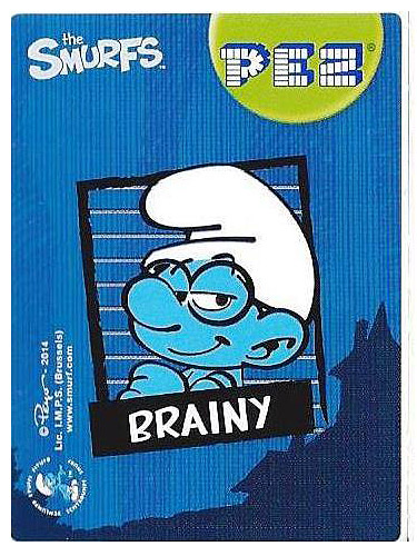 PEZ - Stickers - Smurfs - 2014 - Brainy Smurf
