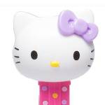 PEZ - Hello Kitty  White Head Light Purple Bow on polka-dot