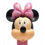 PEZ - Minnie Mouse E pink polka dot bow, straight eyelashes on I ♥ Dots