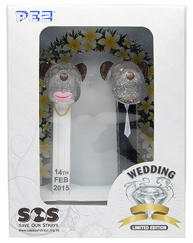 PEZ - AWL / SOS - Wedding - Barky Brown - Crystal Glitter Head