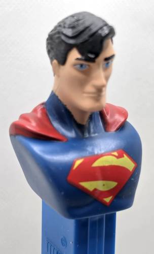 PEZ - Justice League - DC - Superman - black curl, blue straight scarf - B