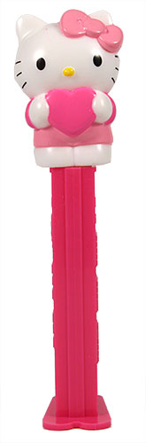 PEZ - Fullbody - Hello Kitty with Heart - White Kitty with salmon bow and heart