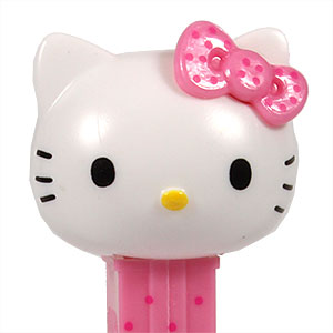PEZ - Hello Kitty - Hello Kitty - White Head Pink Bow with pink dots