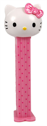 PEZ - Hello Kitty - Hello Kitty - White Head Pink Bow with pink dots