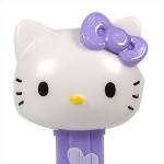 PEZ - Hello Kitty  White Head lavender bow on hearts