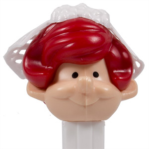 PEZ - Bride & Groom - Bride - Tan Head, Dark Red Hair - B