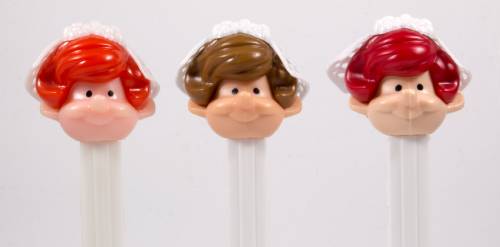 PEZ - Bride & Groom - Bride - Tan Head, Dark Red Hair - B