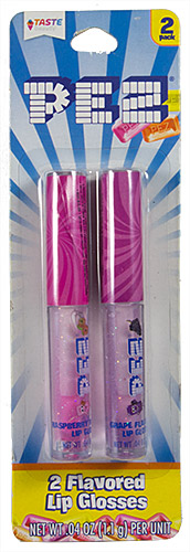 PEZ - Lip Gloss - 2 Flavored Lip Glosses - Raspberry / Grape
