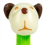 PEZ - Barky Brown  White GITD Head on bats, witch and pumpkins
