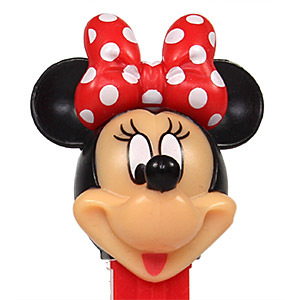 PEZ - Stylish Mickey - Minnie Mouse - red bow white dots - D