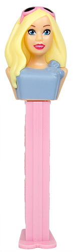 PEZ - Barbie - Serie 2 - Barbie with glasses - turquise with bow - B