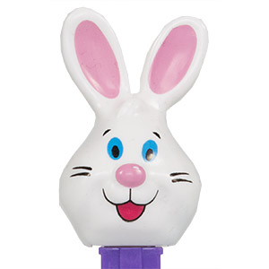 PEZ - Easter - Bunny - White head, two whiskers, pink ears - E