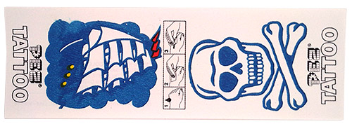 PEZ - Stickers - Tattoo Doubles (1970s) - Ship / Skull & Bones