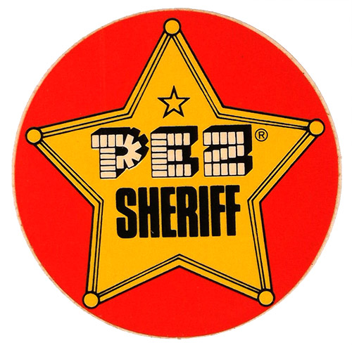 PEZ - Stickers - Sticker Singles (1970s) - Round - PEZ Sheriff