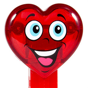 PEZ - Valentines - Happy Crystal Heart - Red Crystal Head