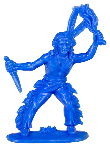 PEZ - Figuren Cowboys und Indianer - Blau - Indianer Messer und Skalp