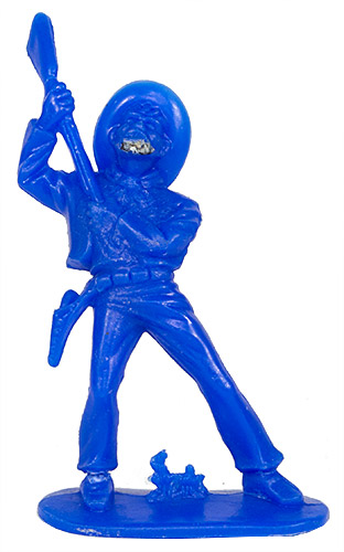 PEZ - Figuren Cowboys und Indianer - Blau - Cowboy Gewehr Oben