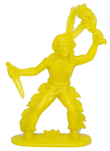 PEZ - Figuren Cowboys und Indianer - Gelb - Indianer Messer und Skalp