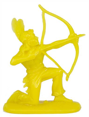 PEZ - Figuren Cowboys und Indianer - Gelb - Indianer Bogen Kniend