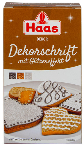 PEZ - Haas Food Products - Decor - Dekorschrift mit Glitzereffekt