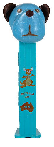 PEZ - AWL / SOS - Australia Day 2020 - Barkina - Blue Glitter Head, Black Ears