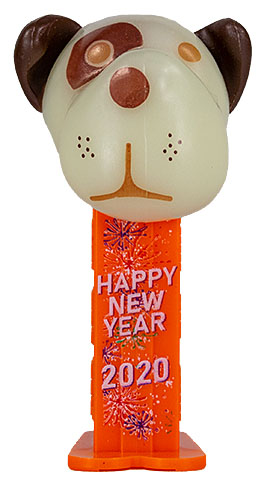 PEZ - AWL / SOS - New Year 2020 - Barky Brown Mini - GITD White Head