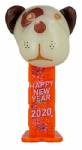 PEZ - Barky Brown Mini  GITD White Head on Happy New Year 2020