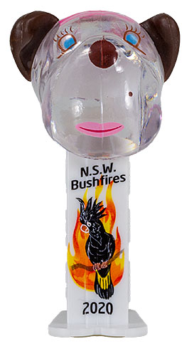 PEZ - AWL / SOS - NSW Bushfires 2020 - Barkina Mini - Crystal Clear Head Black Cockatoo