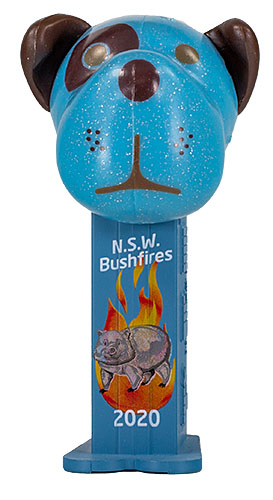 PEZ - AWL / SOS - NSW Bushfires 2020 - Barkina Mini - Blue Glitter Head Wombat