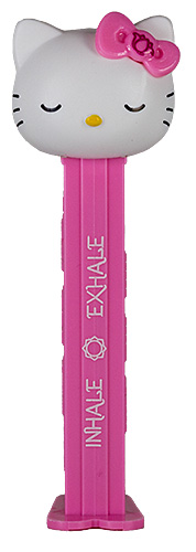 PEZ - Yoga - closed eyes, pink bow with flower print