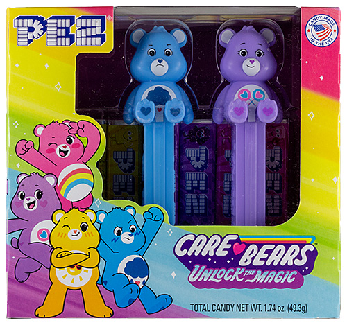 PEZ - Care Bears - Unnlock the magic - Twin Beack Care Bears Cheer Bear & Funshine Bear