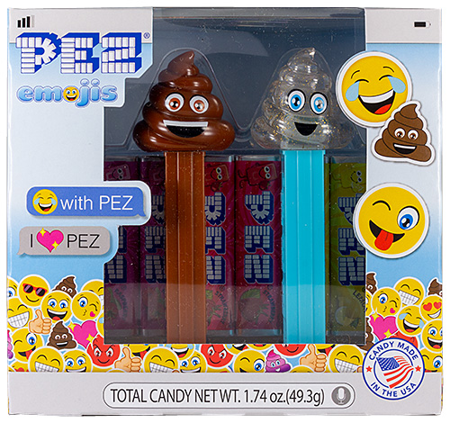 PEZ - Funky Faces - Emoji - Emoji Gift Set Poop & Crystal Poop