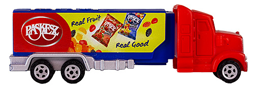 PEZ - Advertising Paskesz Real Fruit Real Good - Truck - Red cab, Blue truck