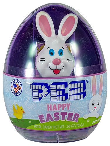 PEZ - Mini Gift Egg - Bunny - White head, two whiskers, pink ears - E